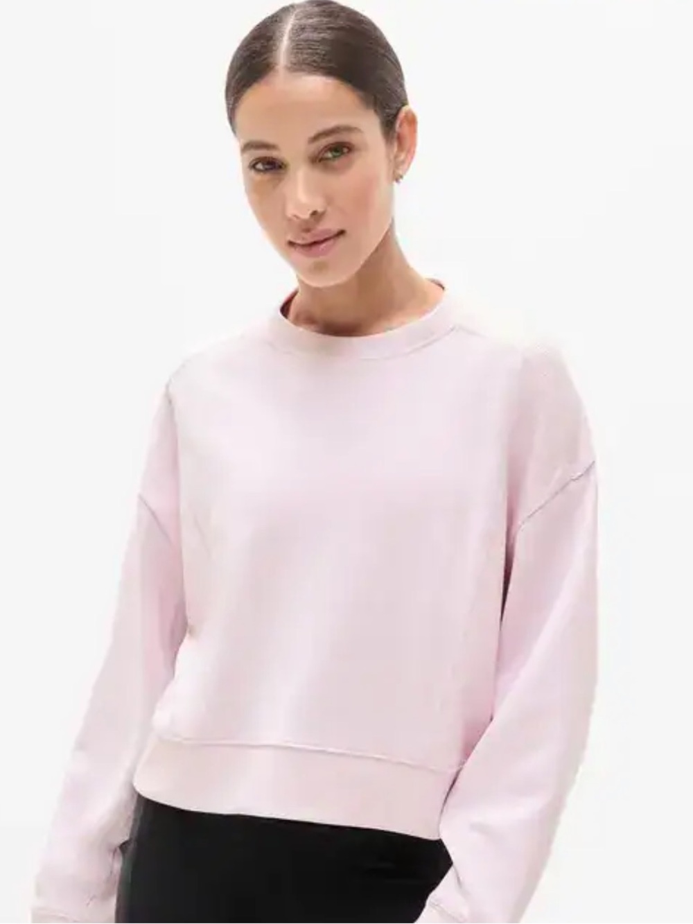 Women's Athleta Seasoft Ribbed Crewneck - Soft Pink